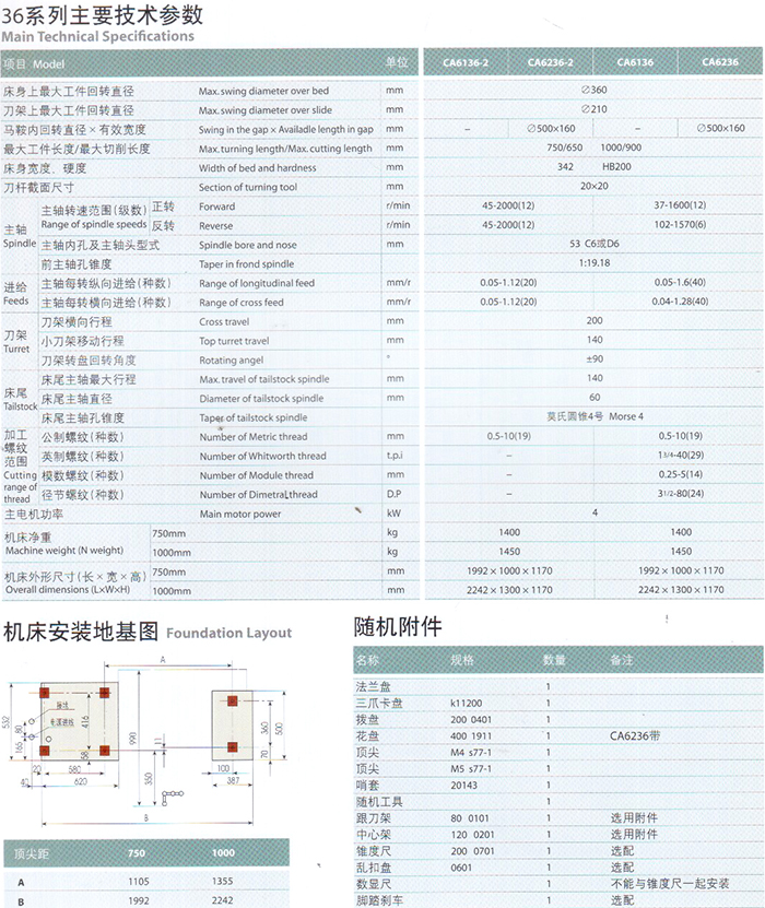 CA6136系列普通车床